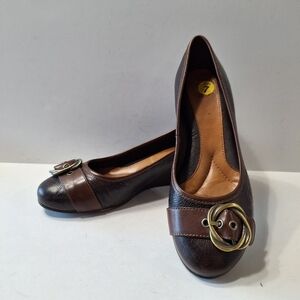 Nurture by Lamaze Preppy Leather Made in Brazil Black Brown Wedges Size 6